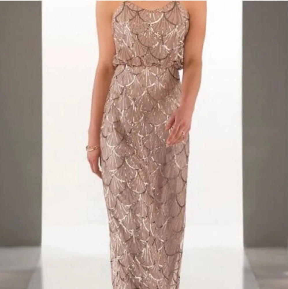 Rose Gold Sequin Bridesmaid Dress - Picture 1 of 2